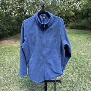 Athleta Stroll Fleece Jacket Womens Size 2X Blue Full Zip Zippered  Pockets